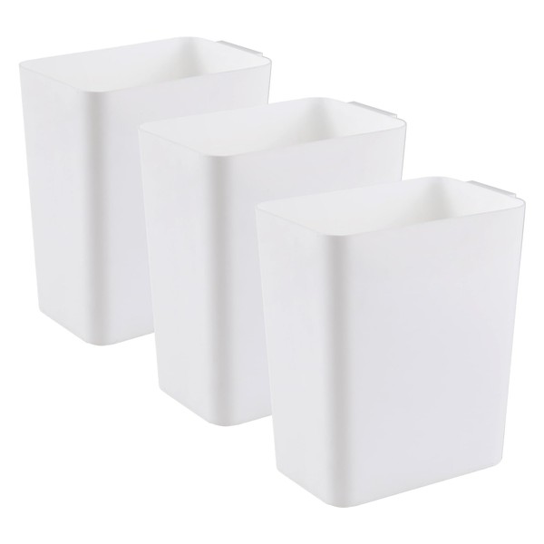 Kiddream 3 Pack 4.5 Gallon Deskside Wastebasket, Plastic Slim Trash