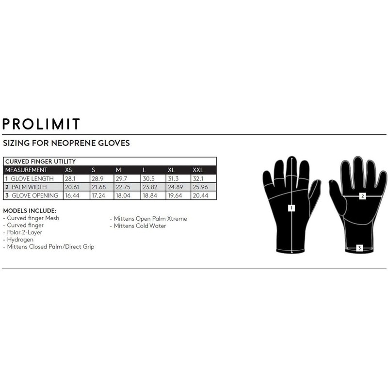 Prolimit - Neoprene Gloves Curved Finger Utility 3 mm -