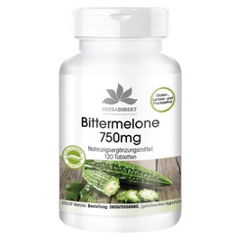 Bittermelon 750 mg - High Dose - Vegan - 120 Tablets - with Chrome