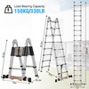 DEZEX Telescoping Ladders 16.5FT A Frame Stainless Steel Extension Ladder,Heavy