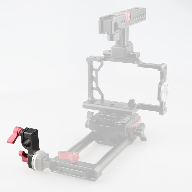 CAMVATE 15mm Rod Clamp with Male Rosette Mount (Black Thumbscrew)