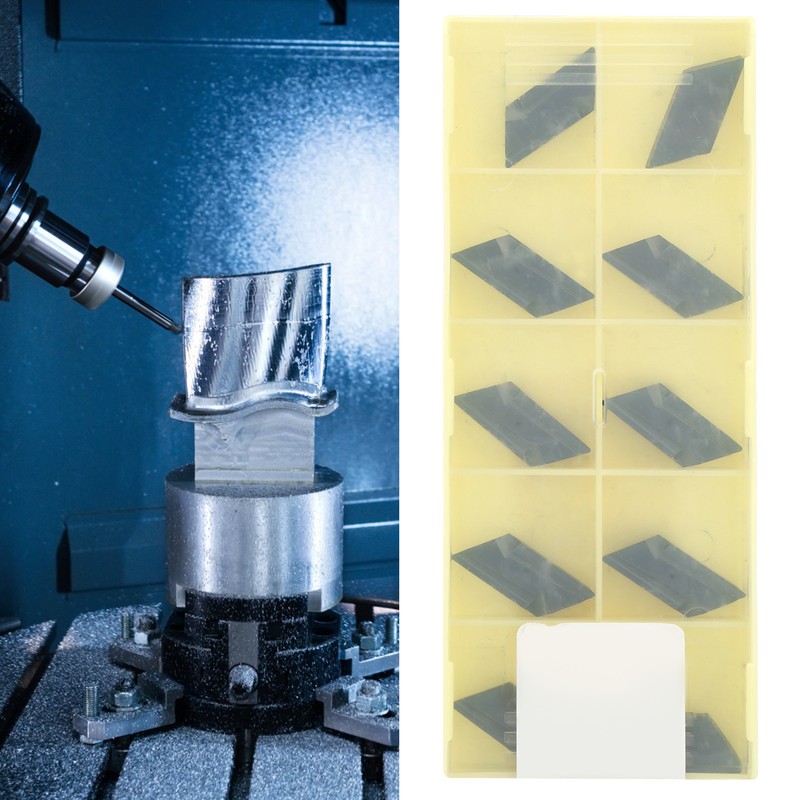 10Pcs CNC Insert Lathe Turning Tool Blade Cemented Carbide KNUX160405R‑11