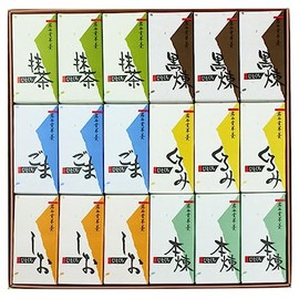 Kaishindo Iwatanido Yokan, Bite Size, Yokan, Yokan, 18 Pieces, 6 Types, 3 Each (Black Knead, Walnut, Honknead, Shio, Matcha, Sesame) Gift Paper Wrapped