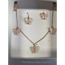 Claire’s Claires Pink Butterfly Necklace and Earring Set Brand New