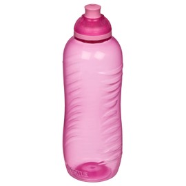 Sistema Twist 'n' Sip Squeeze Sports Water Bottle | Leakproof Water Bottle | 460 ml | BPA-Free | Pink