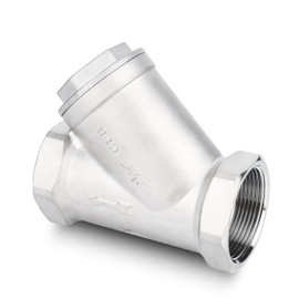 Industrial Plumbing Y Strainers NPT Female 2-1/2", Heavy Duty 304 Stainless Steel Y-Strainer, Y-Shaped Filter Valve Connector with 80 Mesh Screen to Remove Excess Impurities for Water Oil Gas DN65