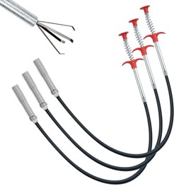 Pack of 3 Flexible Claw Grippers, 60 cm Telescopic Gripper, Drain Gripper for Pipe Cleaning, Pipe Cleaning Spiral Gripper Set, Drain Gripper, Telescopic Gripper for Kitchen, Bathroom, Sink Clogging