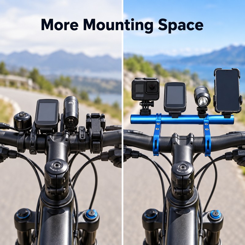 Bicycle Handlebar Extender Bracket Aluminum Alloy Accessory Mount Bar for
