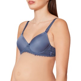 Noppies Women's Deluxe Geo Lace Triangle Nursing Maternity Bra, Blue (Moon Light C133), 40F (Size of Manufacturer: G40F)