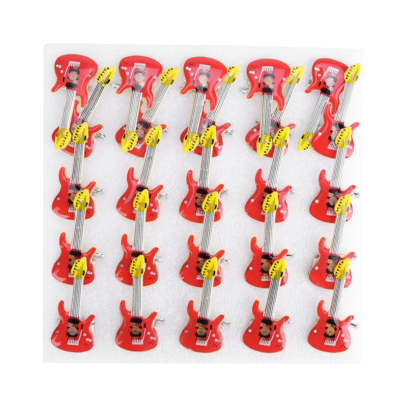 25pcs Guitar Animal LED Luminous Brooch Badge Pin Party Favors