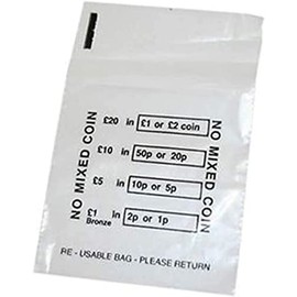 Angel Malone A Pack of Eco Friendly Coin Money Bank Bags Cash Handling Banking - UK Seller (1000)