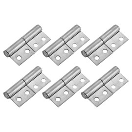 uxcell Weldable Flag Hinges, 6 Pack 2-5/8" X1-1/7 Carbon Steel Weld on Door Hinges with Pre-Punched Hole, Weldable Lift Off Hinges for Metal Gate Swing Door Trailer Ramp