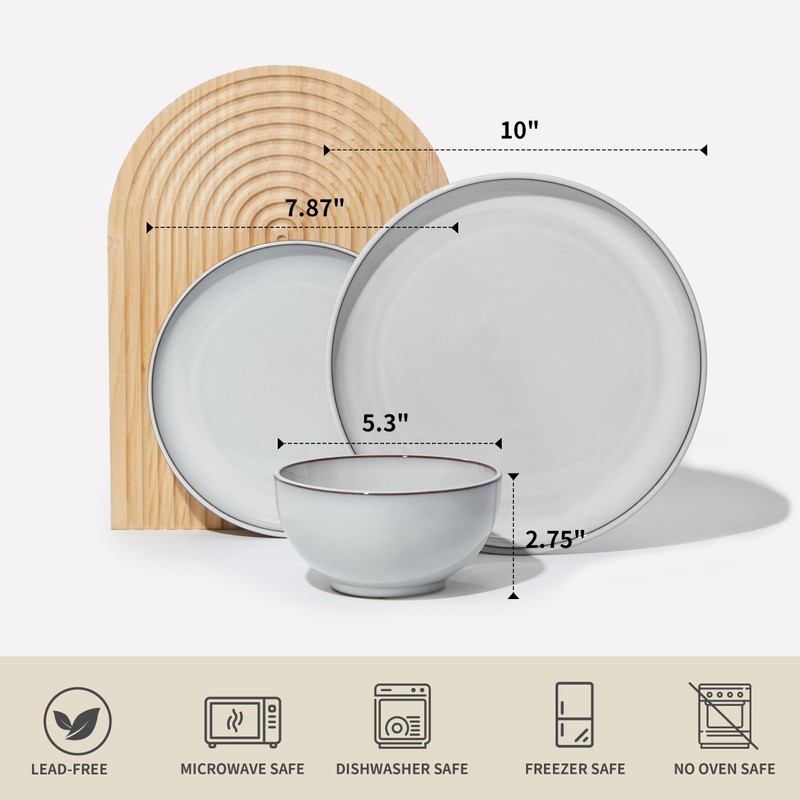 Pokini Santorini Mist Terracotta Reactive Glaze Plates and Bowls Sets,