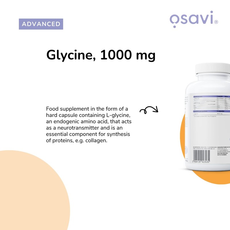 Osavi Glycine 1000mg – 60 Vegan Capsules | High–Potency Glycine