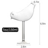 Bird-Shaped Cocktail Glasses 5oz/150ml – Creative Clear Glass Goblets, 2pc
