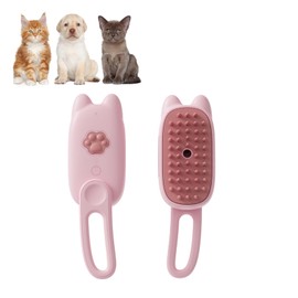 Cat Steam Brush for Shedding, 3 in 1 Water Cat Cleaning Brush, Pet Hair Brushes for Shedding, Massage, Grooming, Cleaning, Steamy Pet Brushes for Cats, Dogs (Pink)