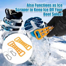 2pcs Ski Holders for Carrying, Ski Carrier Strap, Buckle Assist Tool Shoes Buckle Extender Tool Multifunctional Skiing Boot Buckle Fastening Aid for Ski Enthusiasts (Orange)