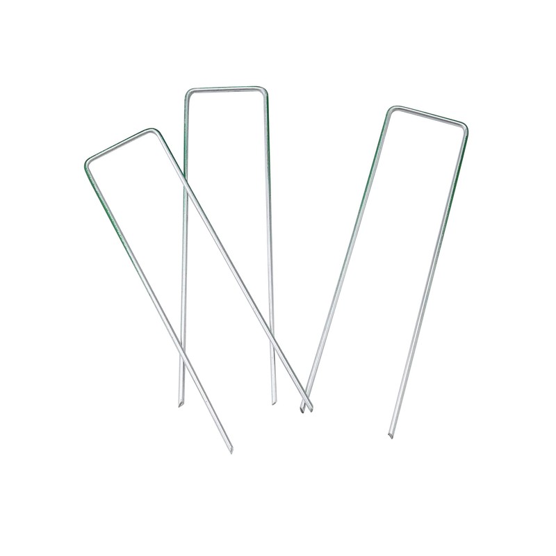 QWORK® Pack of 50 Ground Anchors, Half Green, 150 mm