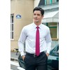 HISDERN Hot Pink Ties for Men Stripe Mens Ties and