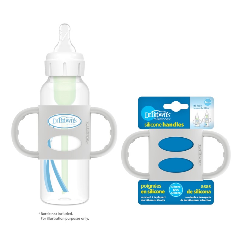 Dr. Brown's Milestones 100% Silicone Baby Bottle Handles, Narrow, Removable