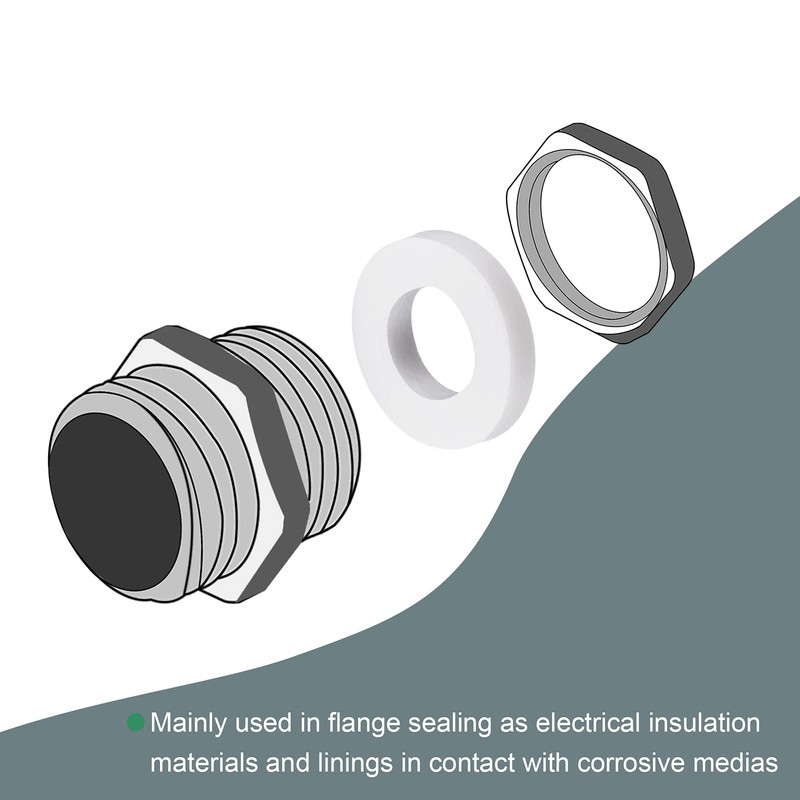 MECCANIXITY PTFE Flat Washers 12mm OD 6mm ID 2mm Thick