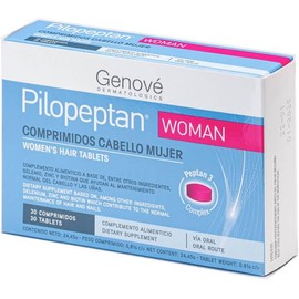 Genove Pilopeptan Woman 30 Comprimidos – Suplemento Alimenticio para la Caída del Cabello, Fórmula Avanzada con Vitaminas B, Zinc, Hierro y Ácido Hialurónico – Ayuda a Frenar la Caída del Cabello en Mujeres