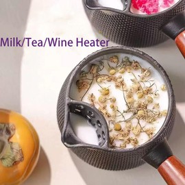 Beminh Cast Iron Teapot Stove Top - Tea Kettle, Loose Leaf Tetsubin with Wood Handle,Warm Milk Wine Tea Coffee Kitchen Elegant Pot for Home Kitchen,Hotel,Restaurant and Office 20 oz (0.6 liters)