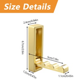 MOROBOR 4pcs Square Folding Wall Hook Non-Slip Heavy Duty Foldable Coat Hook Zinc Alloy Wall Hanger for Hanging Coat Bags Backpack Towel(Brushed Copper)