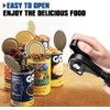 Safety can opener, stainless steel, ergonomic non-slip design with smooth