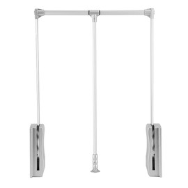 Pull Down Closet Rods for Hanging Clothes, Closet Pull Down Rod System Clothing Rail Lift Clothes Alumina, Closet Storage Organizer for Soft Return Space Saving (Adjustable Width 32.44-49.02inch)