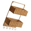 Angoily Woven Wall Mount 2-Tier Storage Sorter Basket with 5