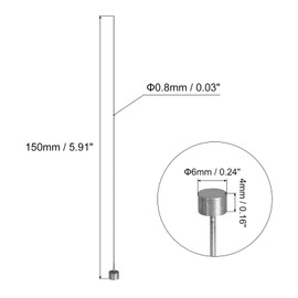 QUARKZMAN Straight Ejector Pins, 0.8mm (0.03") Dia. 65Mn Steel Round Stamp 150mm (5.91") Long for Mechanical Maintenance Pack of 8