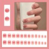 QISANKEE French Short Nails Press on Nails, 24 PCS/Set Pink