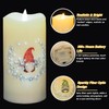 Eywamage Fiber Optic Christmas Flameless Pillar Candles with Remote, Snowflakes