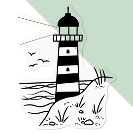 Medium 100mm 'Coastal Lighthouse Scene' Transparent/Clear Sticker Decal for Windows/Cars/Walls (DC00140905)