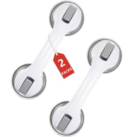 Suction Grab Rails for Bathroom, 12 inch Shower Grab Rail, Support Grab Handle for Pregnant, Handicapped, and Elderly, Safety Bar for Shower Bench (2 PCS)