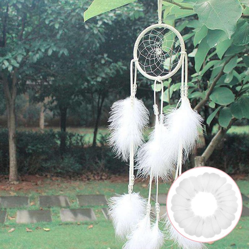 Siliget 150 Pcs White Feathers for Crafts, 5-8cm Feathers Bulk,