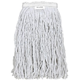 Alpine Industries Cotton Mop Head - Commercial Mop Head Replacement -32oz Cotton Blend, Cut End Mop Head with a 1" Headband (White, 12 Pack)