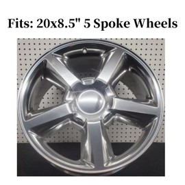 4PCS 180mm (7.125") Plastic Wheel Hub Center Caps - Polished Finish for Chevy Silverado Tahoe Avalanche Suburban 2007-2013 Trucks/SUVs - Refer to Part Number 9595152