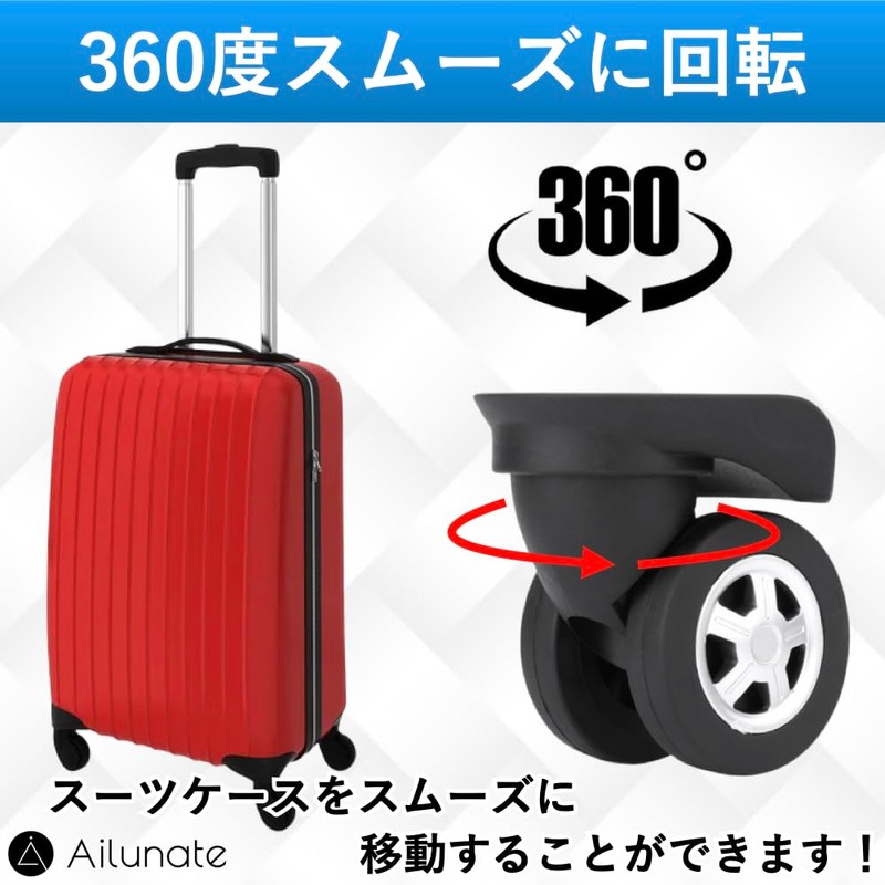Ailunate Suitcase, Caster Replacement, Tire Kit, Carrying Case, Wheels, Carrying