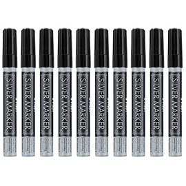 Pilot Silver Metallic Permanent Paint Marker, Medium Point, 10-PACK(41800)