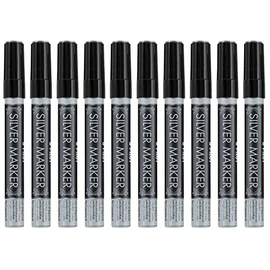 Pilot Silver Metallic Permanent Paint Marker, Medium Point, 10-PACK(41800)