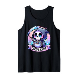 Cereal Killer Breakfast Cereal Bowl Cereals Skull Skeleton Tank Top