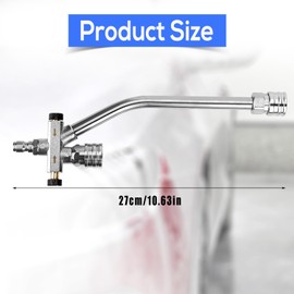 Varilla de Lavado a Presión, Conectores Rápidos 0,64cm Doble Extremo Curvada Lanza de Lavado a Presión Pressure Washer Wand Accesorio Limpiador para Lavado Doméstico de Barcos y Coches