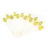 PuTwo Cocktail Picks Handmade Bamboo Toothpicks 100pcs 4.7" in Yellow