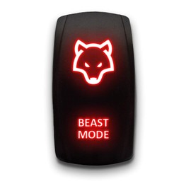 BEAST MODE - Red - STARK 5-PIN Laser Etched LED Rocker Switch Dual Light - 20A 12V ON/OFF