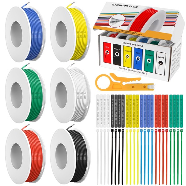 22 AWG 0.3 mm² Electronic Wire Cable Kit 6 Colour