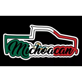 X Graphics Michoacan Decal Trokita Decal Car Window Laptop Vinyl Sticker Mexico Truck MICH - Mexican Flag, 6" x 24"