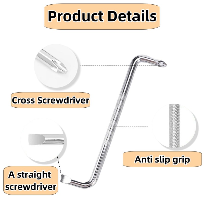 JLEivvi 3 Piece Offset Screwdriver Set Right Angle Screwdriver with