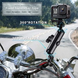 WADAHEFA Motorcycle, Bike 360° Rotating Adjustable Sports Camera Mount, Compatible with DJI Action 2 & Gopro 7/8/9/10 & Insta 360d and Other Sports Cameras.